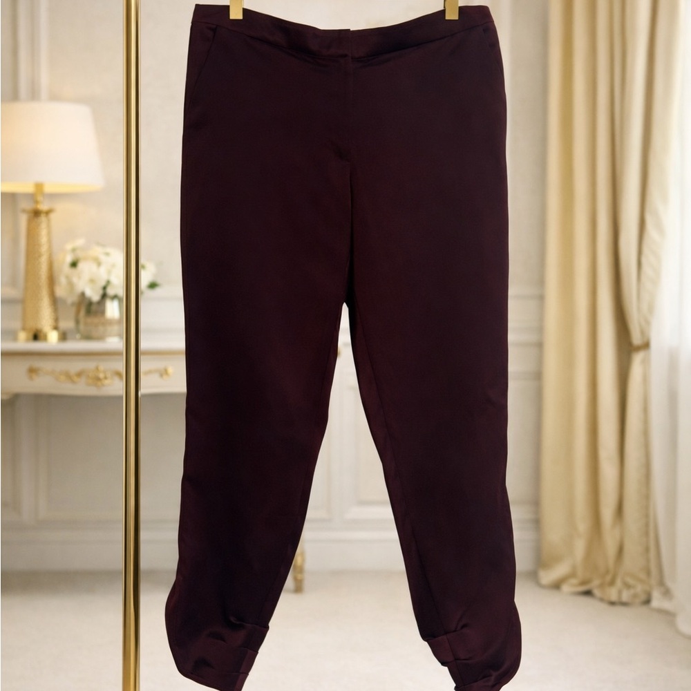 White House Black Market Deep Burgundy Cropped Pants